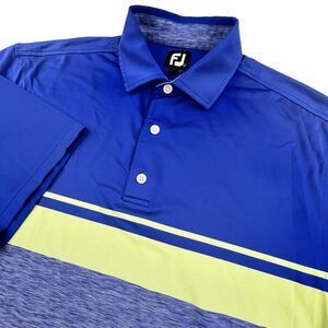 FootJoy Golf Polo Performance Stretch Short Sleeve Shirt Men’s L Blue Stripe